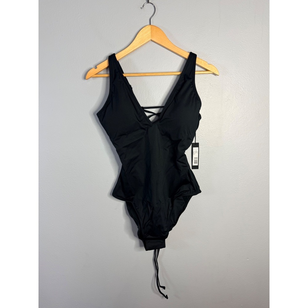 Ta3 Plungey‎ Black L Reg/Long One Piece Swim NWT